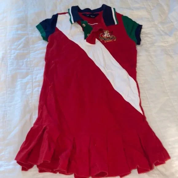 Red, White, Blue, Green Polo Tennis Dress